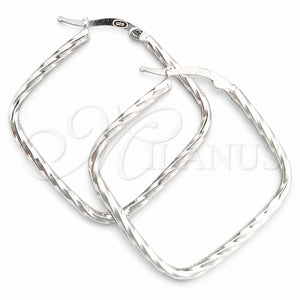 Argolla Mediana 02.389.0144.25 Plata Rodinada, Diseño de Torcido, Diamantado, Tono Plateado