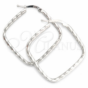 Argolla Mediana 02.389.0144.25 Plata Rodinada, Diseño de Torcido, Diamantado, Tono Plateado