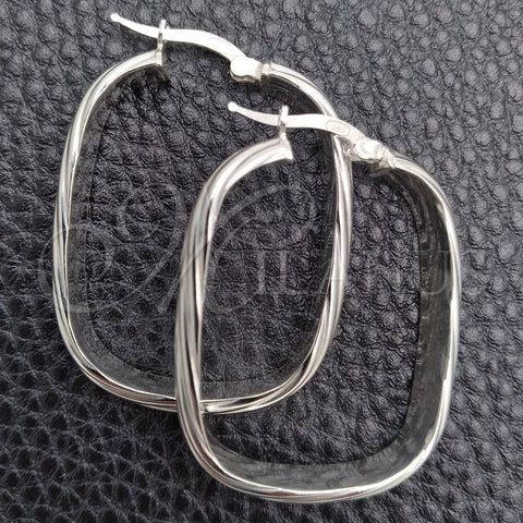 Argolla Mediana 02.389.0149.40 Plata Rodinada, Diseño de Torcido, Diamantado, Tono Plateado