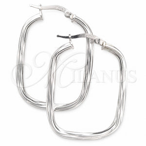 Argolla Mediana 02.389.0156.30 Plata Rodinada, Diseño de Torcido, Diamantado, Tono Plateado
