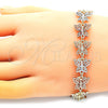 Pulsera Elegante 03.351.0135.08 Oro Laminado, Diseño de Mariposa, Pulido, Tres Tonos (14 MM Thickness, 8 Inches Length)