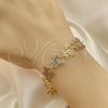 Pulsera Elegante 03.351.0135.08 Oro Laminado, Diseño de Mariposa, Pulido, Tres Tonos (14 MM Thickness, 8 Inches Length)
