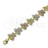 Pulsera Elegante 03.351.0135.08 Oro Laminado, Diseño de Mariposa, Pulido, Tres Tonos (14 MM Thickness, 8 Inches Length)