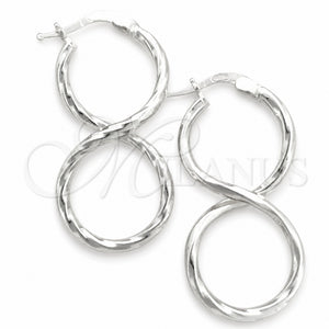 Argolla Mediana 02.389.0165.30 Plata Rodinada, Diseño de Torcido, Diamantado, Tono Plateado