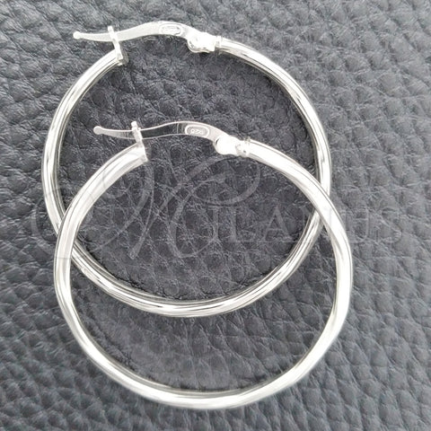 Argolla Mediana 02.389.0168.30 Plata Rodinada, Diseño de Torcido, Diamantado, Tono Plateado