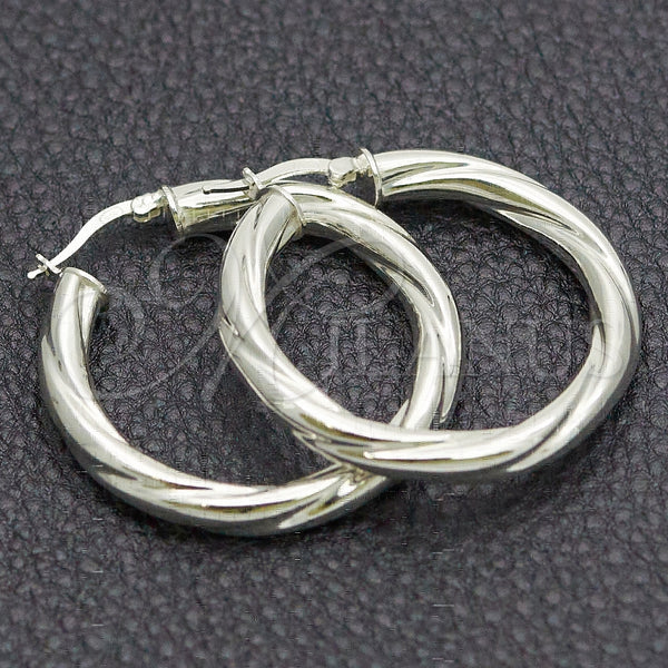 Argolla Mediana 02.389.0172.30 Plata Rodinada, Diseño de Torcido, Diamantado, Tono Plateado