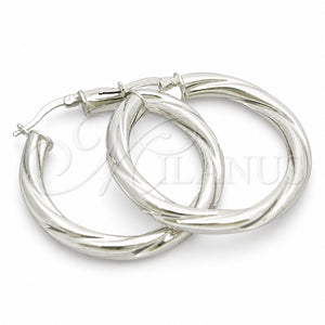Argolla Mediana 02.389.0172.30 Plata Rodinada, Diseño de Torcido, Diamantado, Tono Plateado