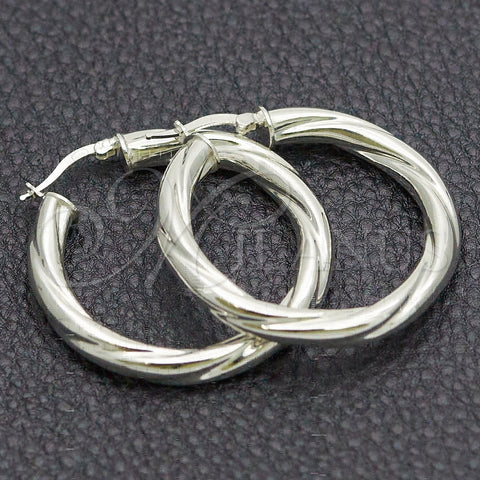 Argolla Mediana 02.389.0172.30 Plata Rodinada, Diseño de Torcido, Diamantado, Tono Plateado