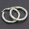 Argolla Mediana 02.389.0172.30 Plata Rodinada, Diseño de Torcido, Diamantado, Tono Plateado