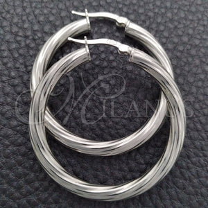 Argolla Mediana 02.389.0173.30 Plata Rodinada, Diseño de Torcido, Diamantado, Tono Plateado