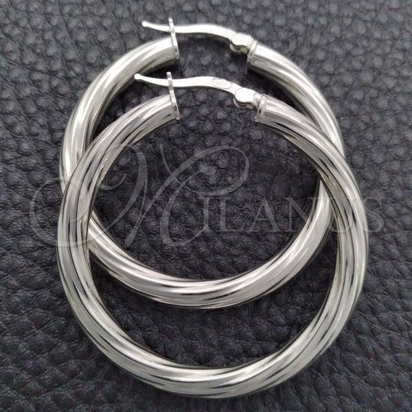 Argolla Mediana 02.389.0173.30 Plata Rodinada, Diseño de Torcido, Diamantado, Tono Plateado