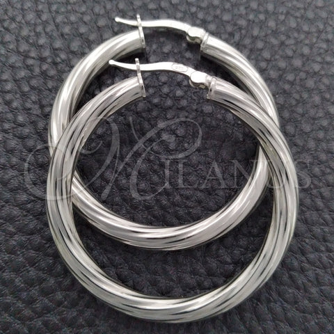 Argolla Mediana 02.389.0173.30 Plata Rodinada, Diseño de Torcido, Diamantado, Tono Plateado