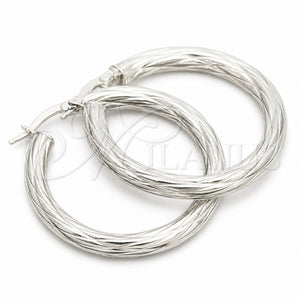Argolla Mediana 02.389.0179.30 Plata Rodinada, Diseño de Torcido, Diamantado, Tono Plateado