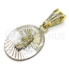 Dije Religioso 05.351.0213 Oro Laminado, Diseño de San Judas, Diamantado, Tres Tonos