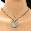 Dije Religioso 05.351.0215 Oro Laminado, Diseño de San Judas y Corazón, Diamantado, Tres Tonos