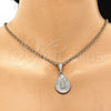 Dije Religioso 05.351.0219 Oro Laminado, Diseño de Guadalupe y Gota, Diamantado, Tres Tonos