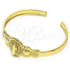 Aro Individual 07.253.0021 Oro Laminado, Diseño de San Benito y Corazón, Diamantado, Tono Dorado (05 MM Thickness, One size fits all)