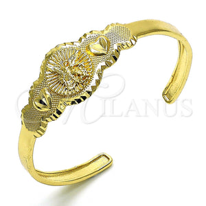 Aro Individual 07.253.0022 Oro Laminado, Diseño de Corazón, Diamantado, Tono Dorado (05 MM Thickness, One size fits all)