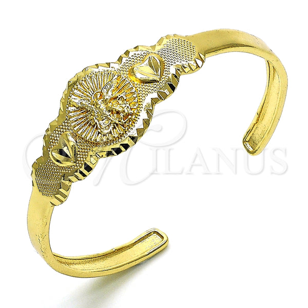 Aro Individual 07.253.0022 Oro Laminado, Diseño de Corazón, Diamantado, Tono Dorado (05 MM Thickness, One size fits all)