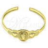 Aro Individual 07.253.0023 Oro Laminado, Diseño de San Judas y Corazón, con Rubi Zirconia Cubica, Diamantado, Tono Dorado (05 MM Thickness, One size fits all)