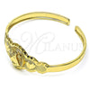 Aro Individual 07.253.0024 Oro Laminado, Diseño de Caridad del Cobre y Corazón, Diamantado, Tono Dorado (05 MM Thickness, One size fits all)