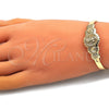 Aro Individual 07.253.0025 Oro Laminado, Diseño de Divino Niño y Corazón, Diamantado, Tono Dorado (05 MM Thickness, One size fits all)