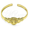Aro Individual 07.253.0025 Oro Laminado, Diseño de Divino Niño y Corazón, Diamantado, Tono Dorado (05 MM Thickness, One size fits all)