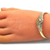 Aro Individual 07.253.0026 Oro Laminado, Diseño de Delfín y Corazón, con Rubi Zirconia Cubica, Diamantado, Tono Dorado (05 MM Thickness, One size fits all)