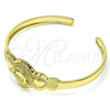 Aro Individual 07.253.0026 Oro Laminado, Diseño de Delfín y Corazón, con Rubi Zirconia Cubica, Diamantado, Tono Dorado (05 MM Thickness, One size fits all)