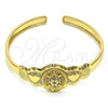 Aro Individual 07.253.0027 Oro Laminado, Diseño de Tortuga y Corazón, con Blanca Zirconia Cubica, Diamantado, Tono Dorado (05 MM Thickness, One size fits all)