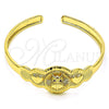 Aro Individual 07.253.0028 Oro Laminado, Diseño de Búho y Corazón, con Rubi Zirconia Cubica, Diamantado, Tono Dorado (05 MM Thickness, One size fits all)
