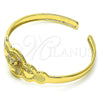 Aro Individual 07.253.0028 Oro Laminado, Diseño de Búho y Corazón, con Rubi Zirconia Cubica, Diamantado, Tono Dorado (05 MM Thickness, One size fits all)