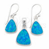 Juego de Arete y Dije de Adulto 10.391.0001 Plata Rodinada, con Opal Bermuda Blue, Pulido, Tono Plateado