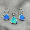 Juego de Arete y Dije de Adulto 10.391.0001 Plata Rodinada, con Opal Bermuda Blue, Pulido, Tono Plateado