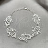 Pulsera Elegante 03.392.0003.07 Plata Rodinada, Diseño de Mano de Dios, Pulido, Tono Plateado (Grosor 16 MM, 7 Pulgadas de Largo)
