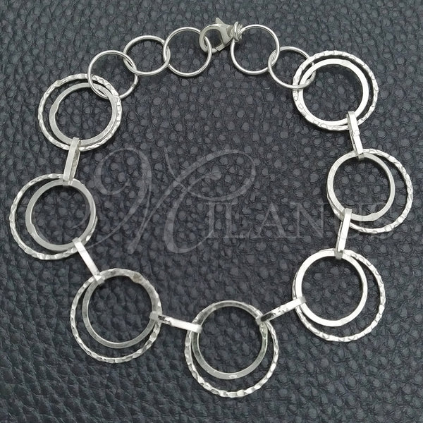 Pulsera Elegante 03.392.0006.07 Plata Rodinada, Pulido, Tono Plateado (Grosor 17 MM, 7 Pulgadas de Largo)
