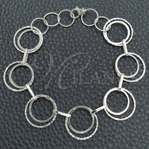 Pulsera Elegante 03.392.0006.07 Plata Rodinada, Pulido, Tono Plateado (Grosor 17 MM, 7 Pulgadas de Largo)