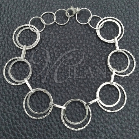 Pulsera Elegante 03.392.0006.07 Plata Rodinada, Pulido, Tono Plateado (Grosor 17 MM, 7 Pulgadas de Largo)