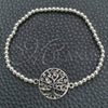 Pulsera Bolo Ajustable 03.392.0014.07 Plata Rodinada, Diseño de Ãrbol, Pulido, Tono Plateado (Grosor 03 MM, 7 Pulgadas de Largo)