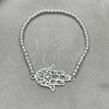 Pulsera Bolo Ajustable 03.392.0015.07 Plata Rodinada, Diseño de Mano de Dios y Bola, Pulido, Tono Plateado (Grosor 03 MM, 7 Pulgadas de Largo)
