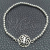 Pulsera Bolo Ajustable 03.392.0016.07 Plata Rodinada, Diseño de Ãrbol, Pulido, Tono Plateado (Grosor 03 MM, 7 Pulgadas de Largo)