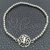 Pulsera Bolo Ajustable 03.392.0016.07 Plata Rodinada, Diseño de Ãrbol, Pulido, Tono Plateado (Grosor 03 MM, 7 Pulgadas de Largo)