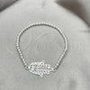 Pulsera Bolo Ajustable 03.392.0017.07 Plata Rodinada, Diseño de Mano de Dios, Pulido, Tono Plateado (Grosor 03 MM, 7 Pulgadas de Largo)