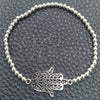 Pulsera Bolo Ajustable 03.392.0017.07 Plata Rodinada, Diseño de Mano de Dios, Pulido, Tono Plateado (Grosor 03 MM, 7 Pulgadas de Largo)