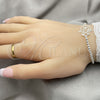 Pulsera Bolo Ajustable 03.392.0018.07 Plata Rodinada, Diseño de Mano de Dios, Pulido, Tono Plateado (Grosor 03 MM, 7 Pulgadas de Largo)