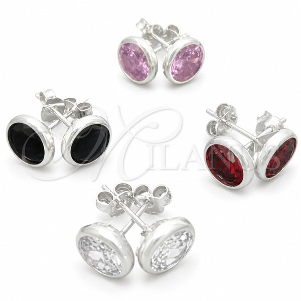 Arete Dormilona 02.394.0005 Plata Rodinada, con Zirconia Cubica Blanca, Pulido, Tono Plateado