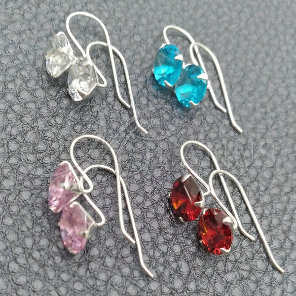 Arete Colgante 02.394.0008 Plata Rodinada, con Zirconia Cubica Blanca, Pulido, Tono Plateado
