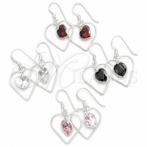 Arete Colgante 02.394.0010 Plata Rodinada, con Zirconia Cubica Blanca, Pulido, Tono Plateado