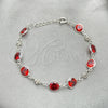 Pulsera Elegante 03.394.0002.07 Plata Rodinada, con Zirconia Cubica Blanca, Pulido, Tono Plateado (Grosor 07 MM, 7 Pulgadas de Largo)