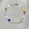 Pulsera Elegante 03.394.0004.07 Plata Rodinada, con Zirconia Cubica Blanca, Pulido, Tono Plateado (Grosor 07 MM, 7 Pulgadas de Largo)